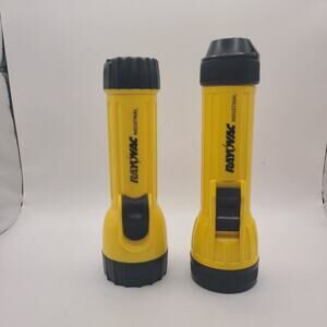 Lot of 2 - Rayovac IN2-K Industrial 2D Yellow Industrial Flashlights